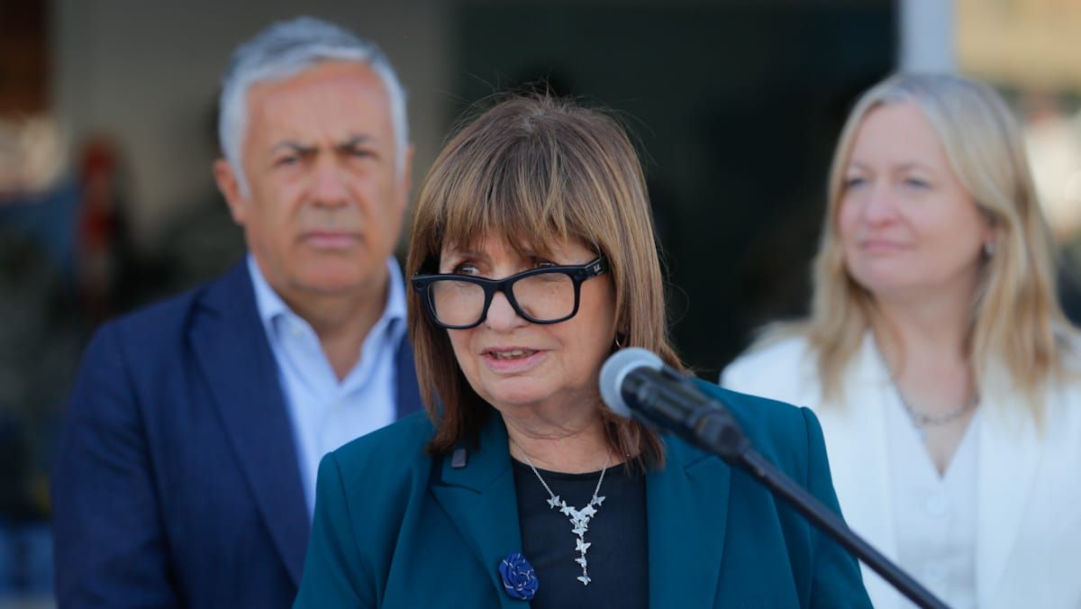 La ministra de Seguridad, Patricia Bullrich, en Mendoza.