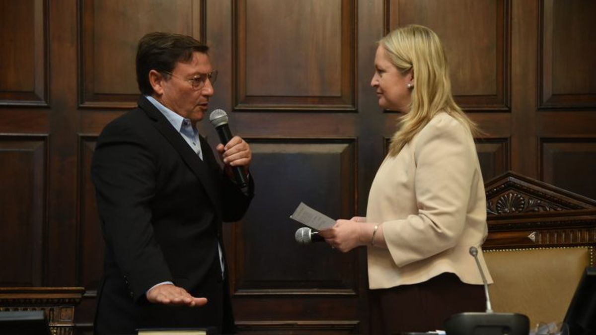 Hebe Casado le toma juramento a Omar Parisi, de Fuerza Patria, como vicepresidente tercero del Senado. Hebe Casado le toma juramento a Omar Parisi, de Fuerza Patria, como vicepresidente tercero del Senado.