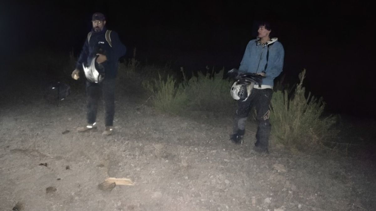 Los dos motociclistas rescatados en Las Heras.