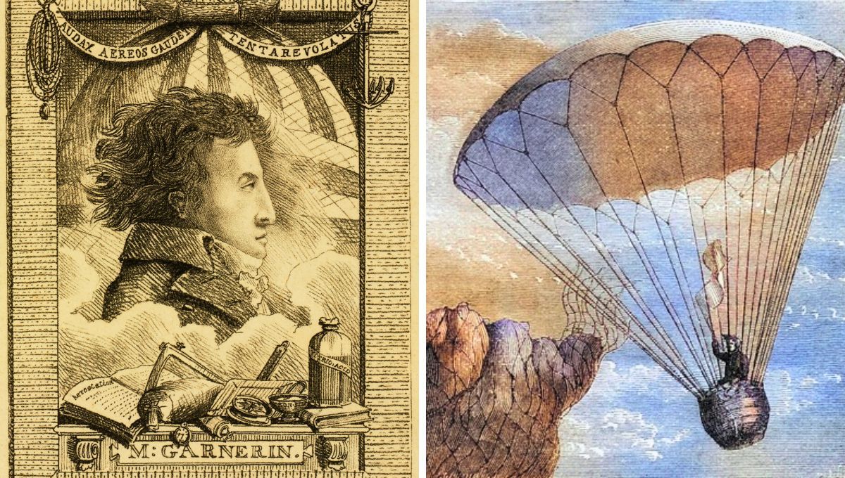 Andr&eacute; Jacques Garnerin realiz&oacute; el primer salto en paraca&iacute;das del mundo.