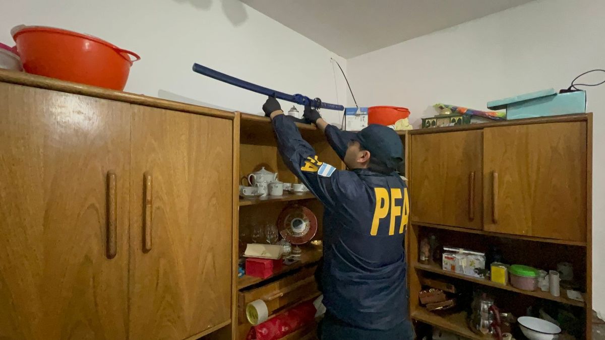 Una katana. La tradicional arma japonesa fue encontrada en la casa de uno de los involucrados por una presunta banda terrorista en Rivadavia. Una katana. La tradicional arma japonesa fue encontrada en la casa de uno de los involucrados por una presunta banda terrorista en Rivadavia.
