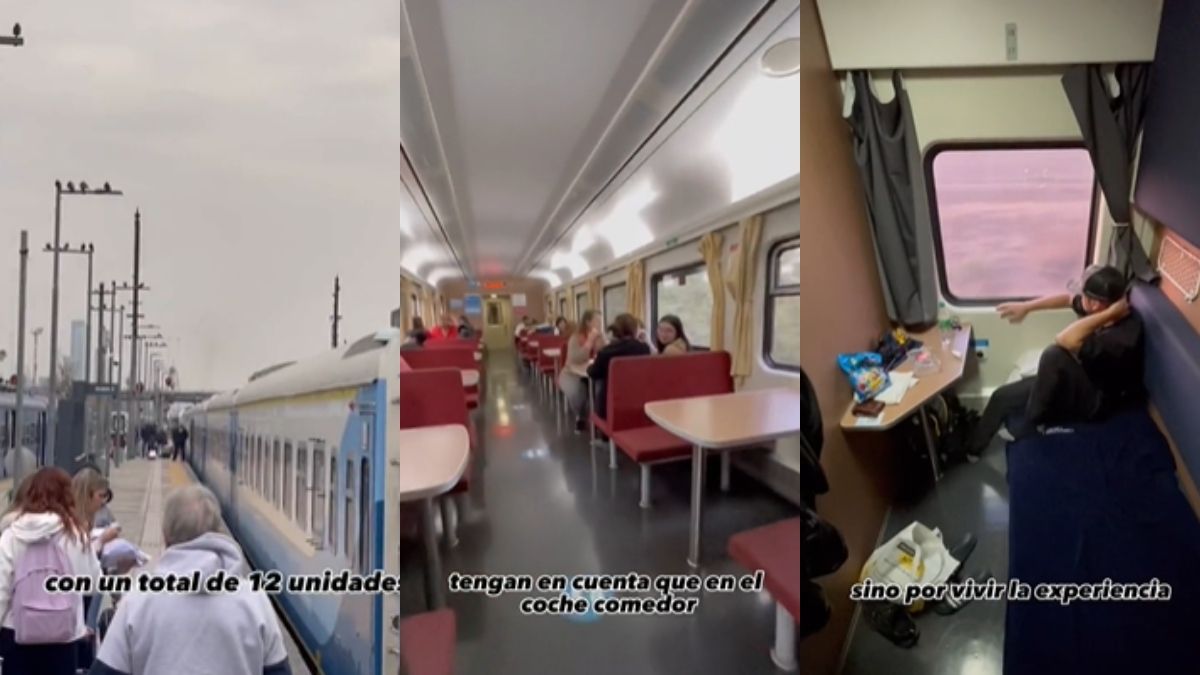 Viajó de Buenos Aires a Mendoza en tren y revolucionó Tiktok mostrando todo
