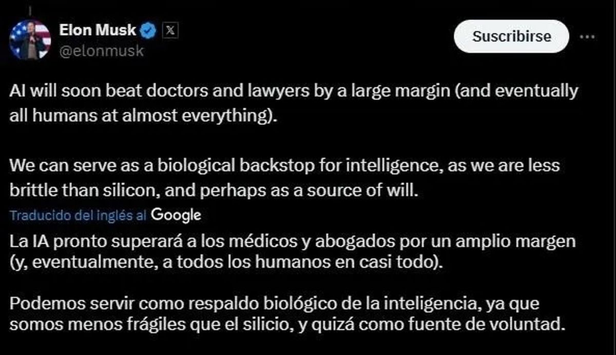 Las declaraciones de Elon Musk en X. Las declaraciones de Elon Musk en X.