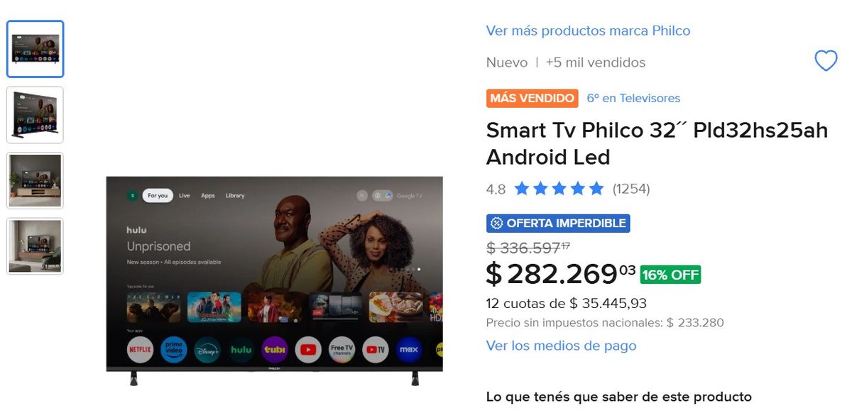 Este televisor está de oferta en Mercado Libre. Este televisor está de oferta en Mercado Libre.