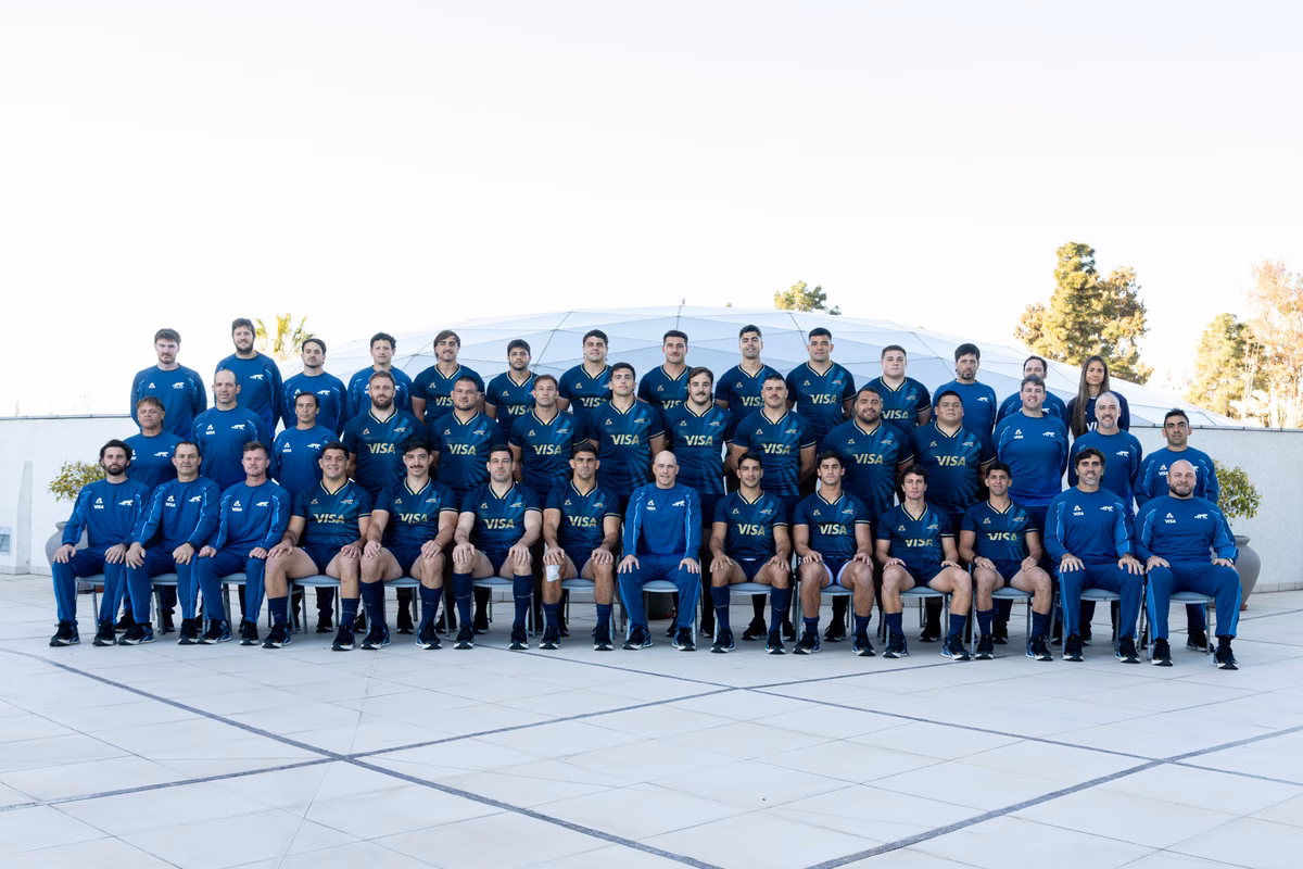 Los Pumas en el último partido ante Australia, en Mendoza, con Bordoy en el staff.
