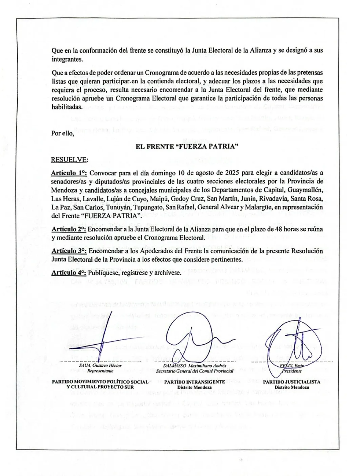 El Partido Justicialista, el Intransigente y el Proyecto Sur conforman el frente del peronismo Fuerza Patria. El Partido Justicialista, el Intransigente y el Proyecto Sur conforman el frente del peronismo Fuerza Patria.