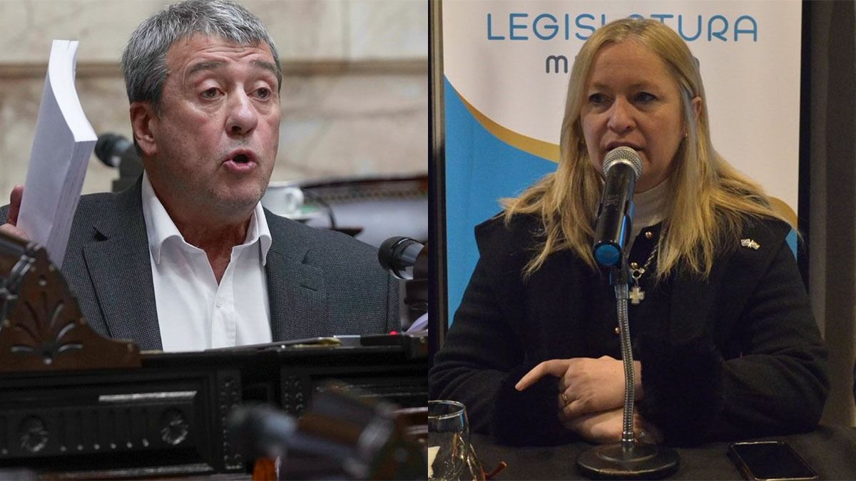 El diputado nacional peronista Adolfo Bermejo y la vicegobernadora (libertaria) Hebe Casado.