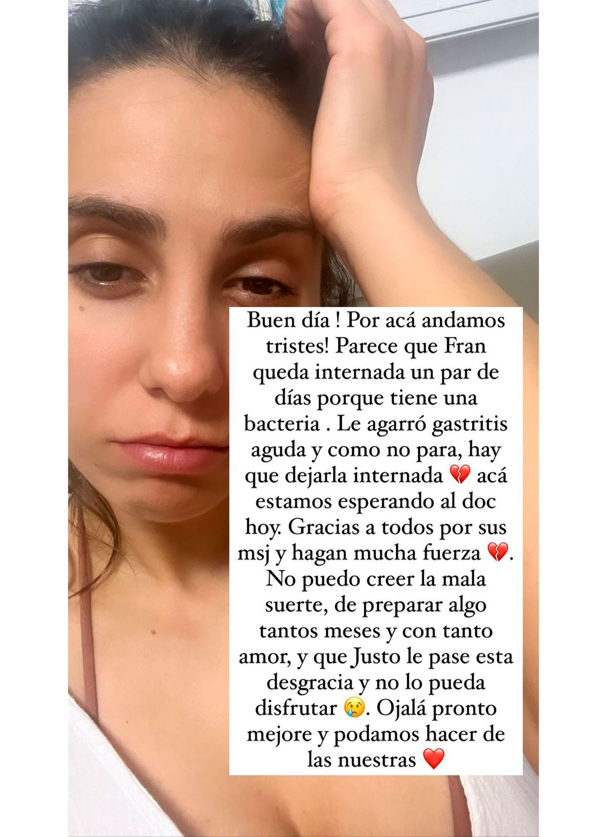 La desesperación de Cinthia Fernández por la internación de su hija en Punta Cana.