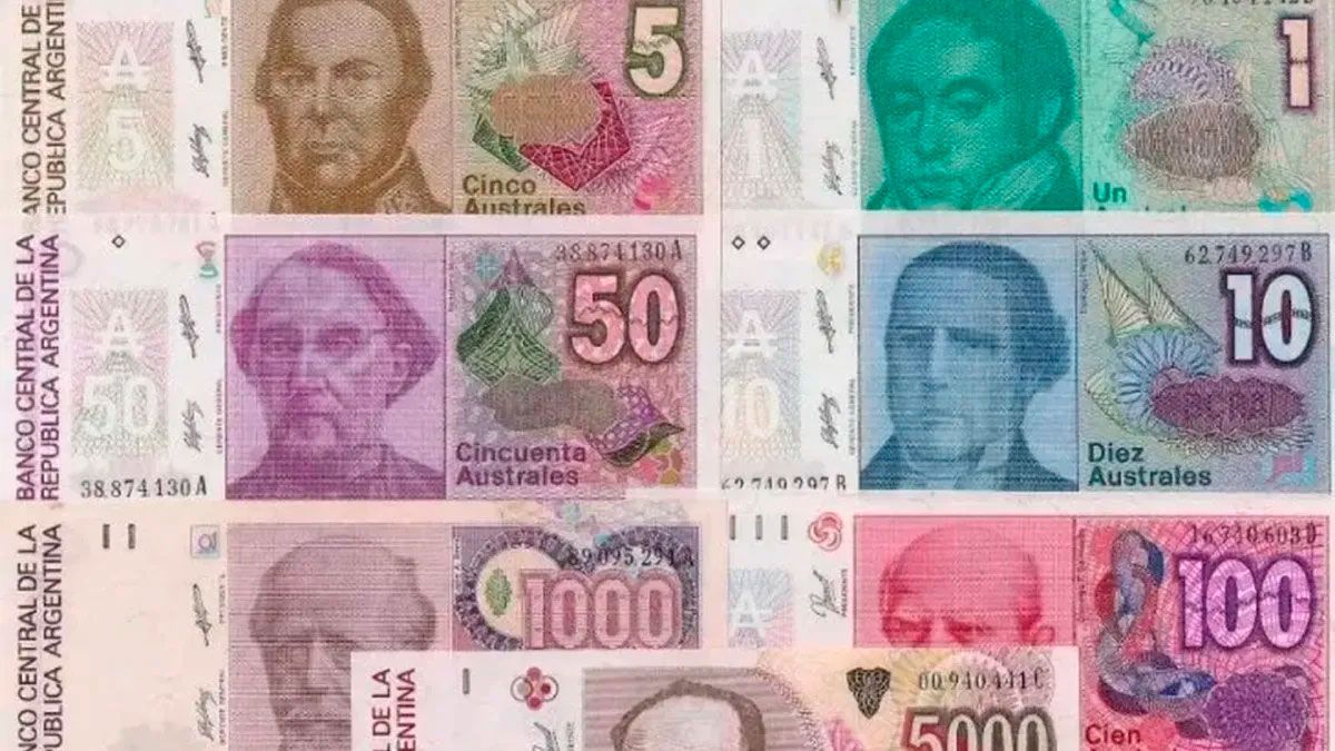 Pagan una gran fortuna por la serie completa de australes, que son 12 billetes.