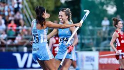 La mendocina Delfina Thomé anotó en la goleada de Las Leonas