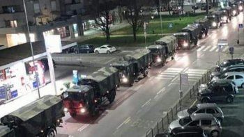 Coronavirus: el video del convoy que traslada a otras ciudades cadáveres que Bérgamo ya no puede cremar