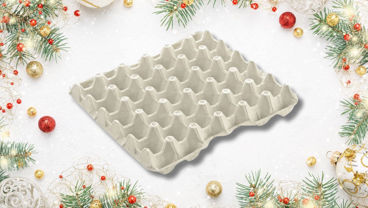 Un maple de huevo puede convertirse en una hermosa guirnalda navideña. Un maple de huevo puede convertirse en una hermosa guirnalda navideña. 