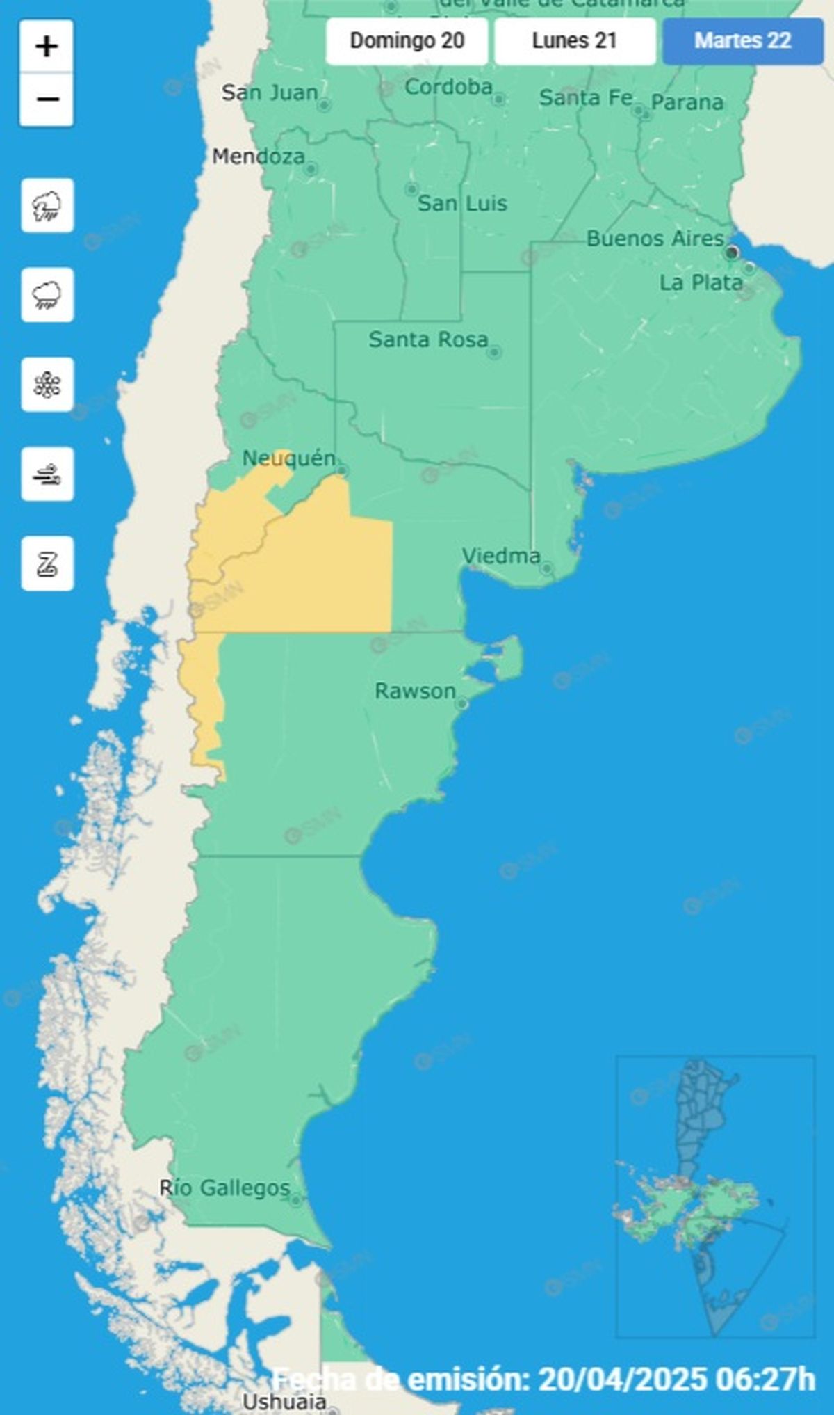 El alerta se mantiene por tres dias El alerta se mantiene por tres dias