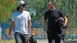 Cavani y Marchesín llegaban al entrenamiento de Boca.