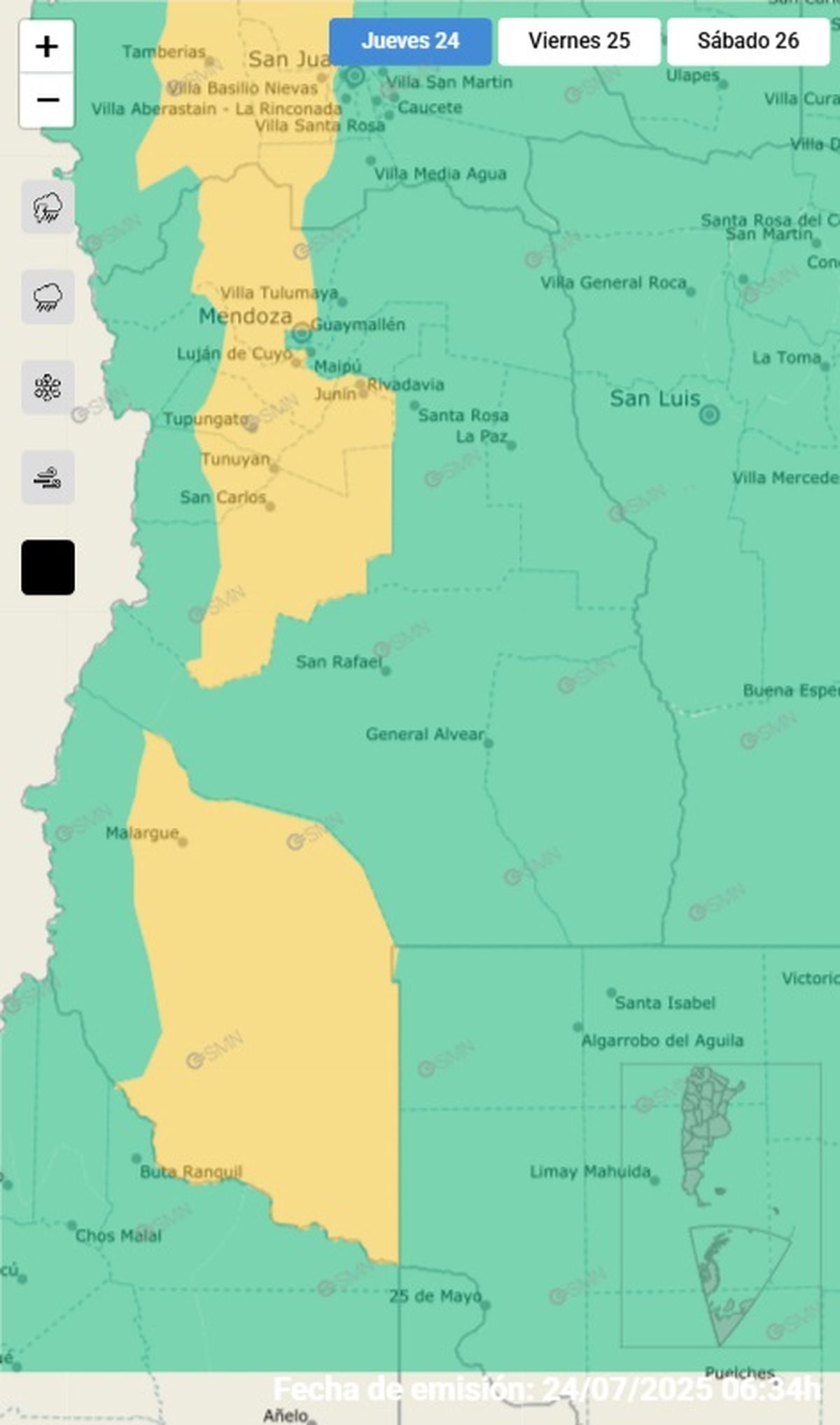 Estas son las áreas afectadas este jueves Estas son las áreas afectadas este jueves