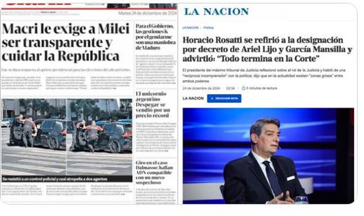 Las publiaciones a las que aludió Cristina Kirchner. Las publiaciones a las que aludió Cristina Kirchner.