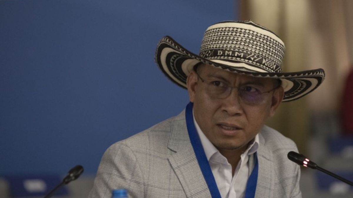 Darío Mejía Montalvo, presidente del Foro Permanente de las Naciones Unidas para las Cuestiones Indígenas, durante su intervención en la Conferencia ODS 16 en Roma, Italia, en junio de 2023 (Foto: IDLO / Flick, CC BY NC ND) Darío Mejía Montalvo, presidente del Foro Permanente de las Naciones Unidas para las Cuestiones Indígenas, durante su intervención en la Conferencia ODS 16 en Roma, Italia, en junio de 2023 (Foto: IDLO / Flick, CC BY NC ND)