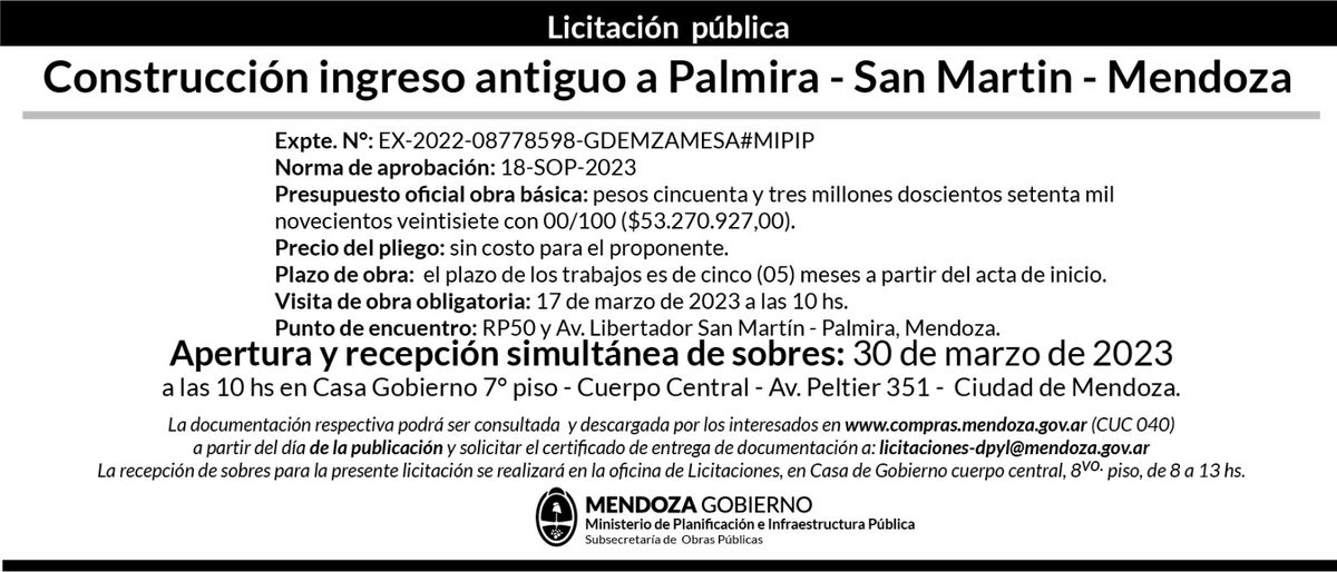 El llamado a licitación.