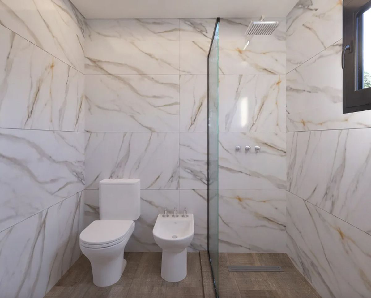 El baño de la casa prefabricada. El baño de la casa prefabricada.