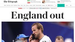 La portada de The Telegraph luego de la victoria de la Selección Argentina por 2 a 1 contra Inglaterra.