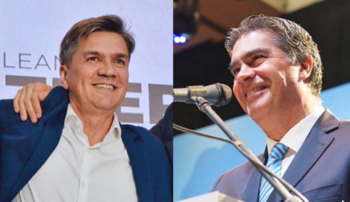 Leandro Zdero, de Juntos por el Cambio, y Jorge Capitanich, peronista y actual gobernador.