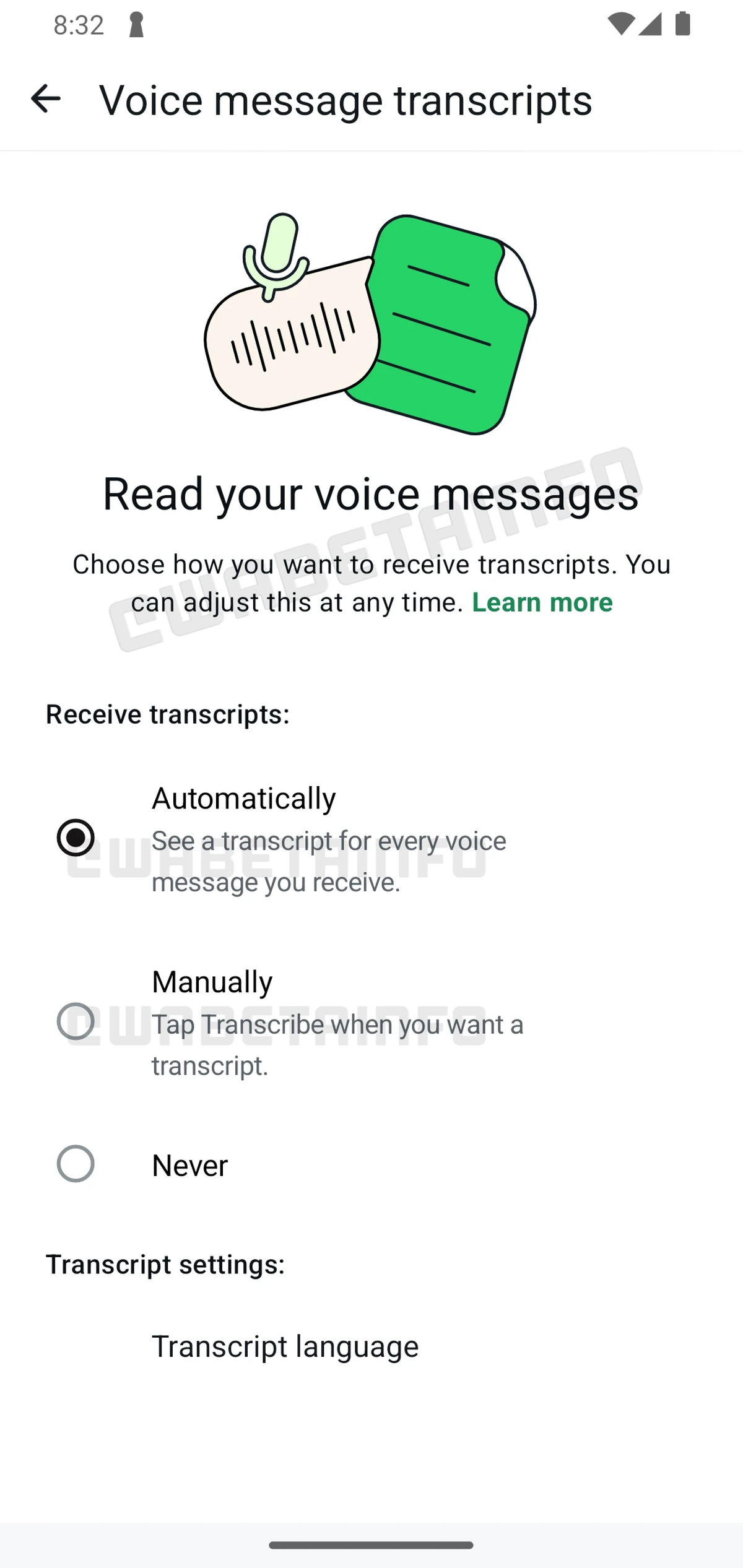 WhatsApp cambiará las transcripciones de audios. WhatsApp cambiará las transcripciones de audios.