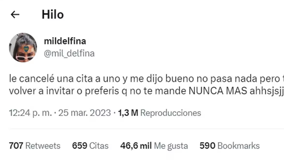 &nbsp;Le canceló una cita y el chico sorprendió con su respuesta: La hace cortita