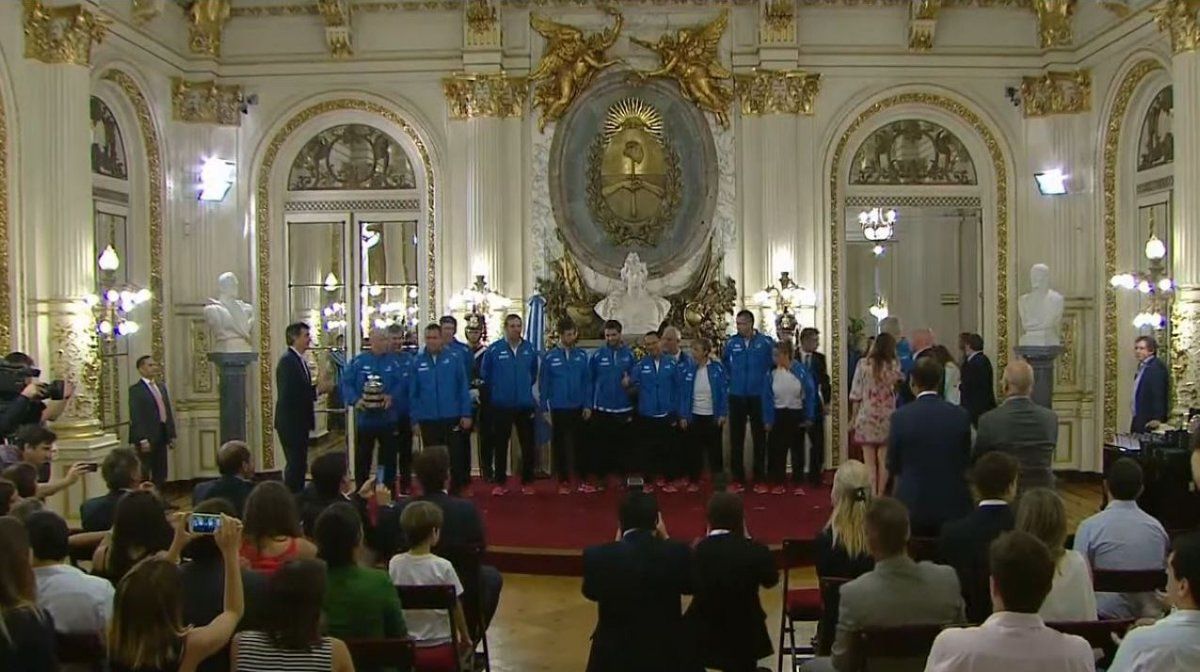 El presidente Macri recibió a los campeones de la Davis en la Casa Rosada