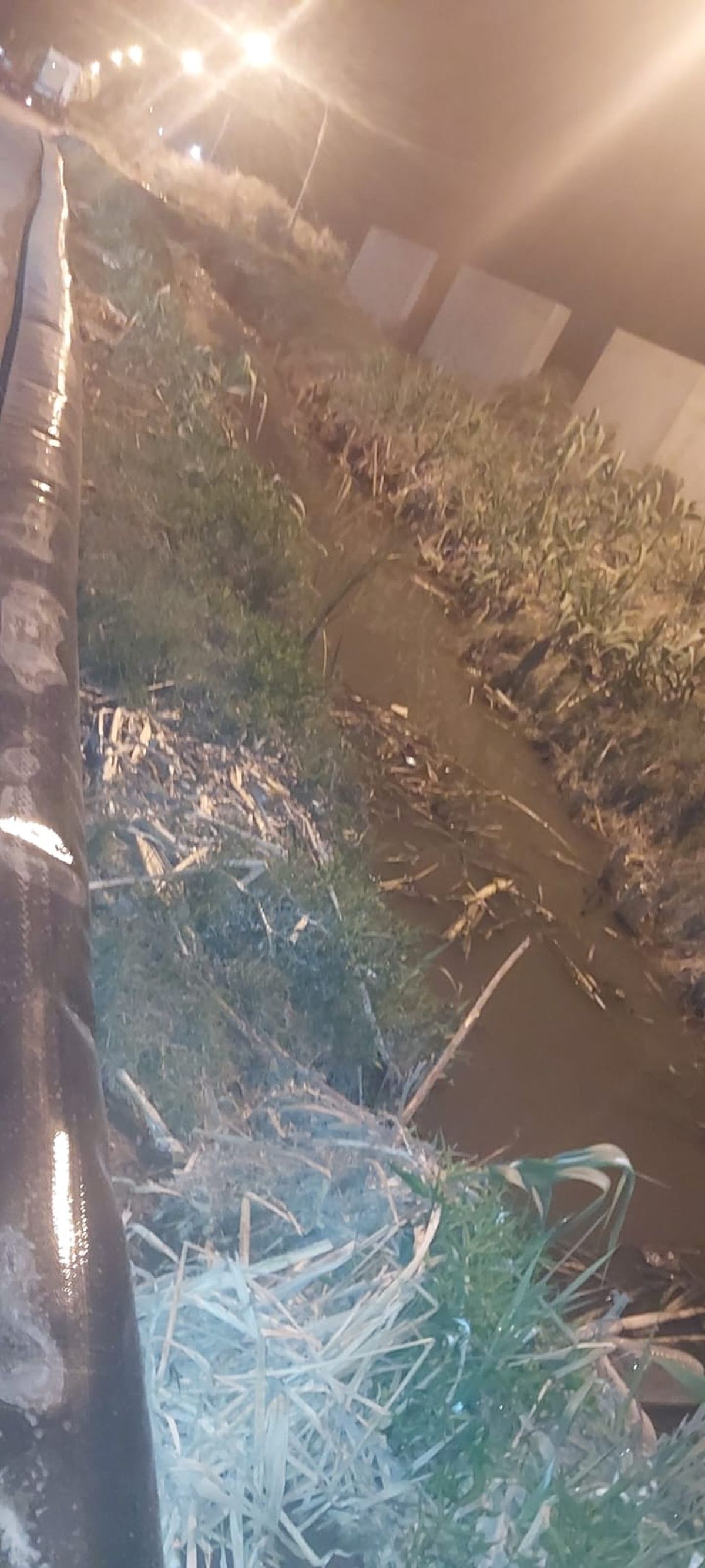 Imagen capturada por uno de los vecinos de Los Corralitos este domingo cuando el desborde fue menor al habitual. Imagen capturada por uno de los vecinos de Los Corralitos este domingo cuando el desborde fue menor al habitual.