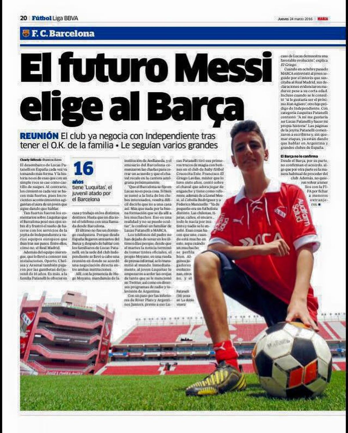 El diario Marca hablaba del futuro Messi