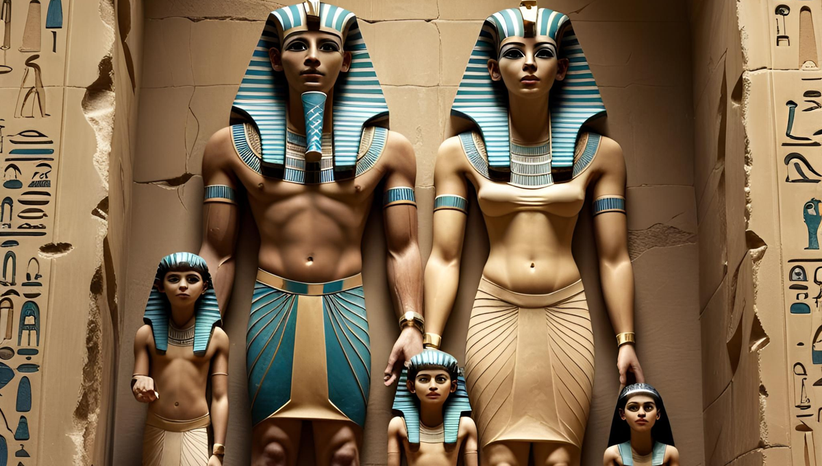 Un hallazgo en antiguos contratos matrimoniales revela que la vida familiar egipcia se organizaba más como un clan que como una familia moderna. Representación fantasiosa de una familia en el Antiguo Egipto