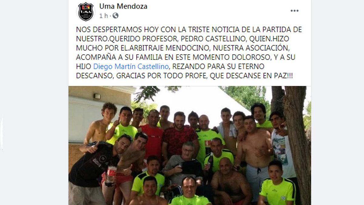 Murió Pedro Castellino, referente del arbitraje mendocino