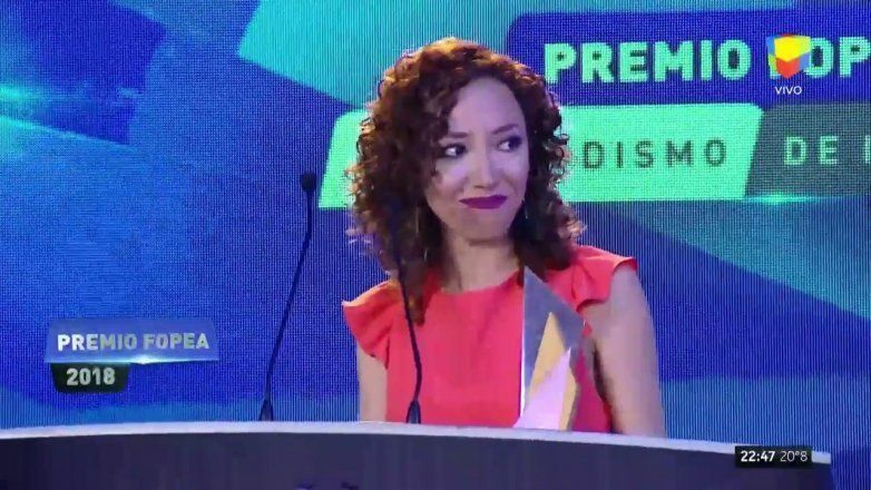 Sofía Fernández, de canal 7, ganó el premio FOPEA  en investigación periodística