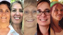 Carina Sedano, Cristina Raso, Mirtha Faget, Sandra Lacoste y Verónica Torres. Una de ellas será electa este miércoles secretaria general del SUTE.