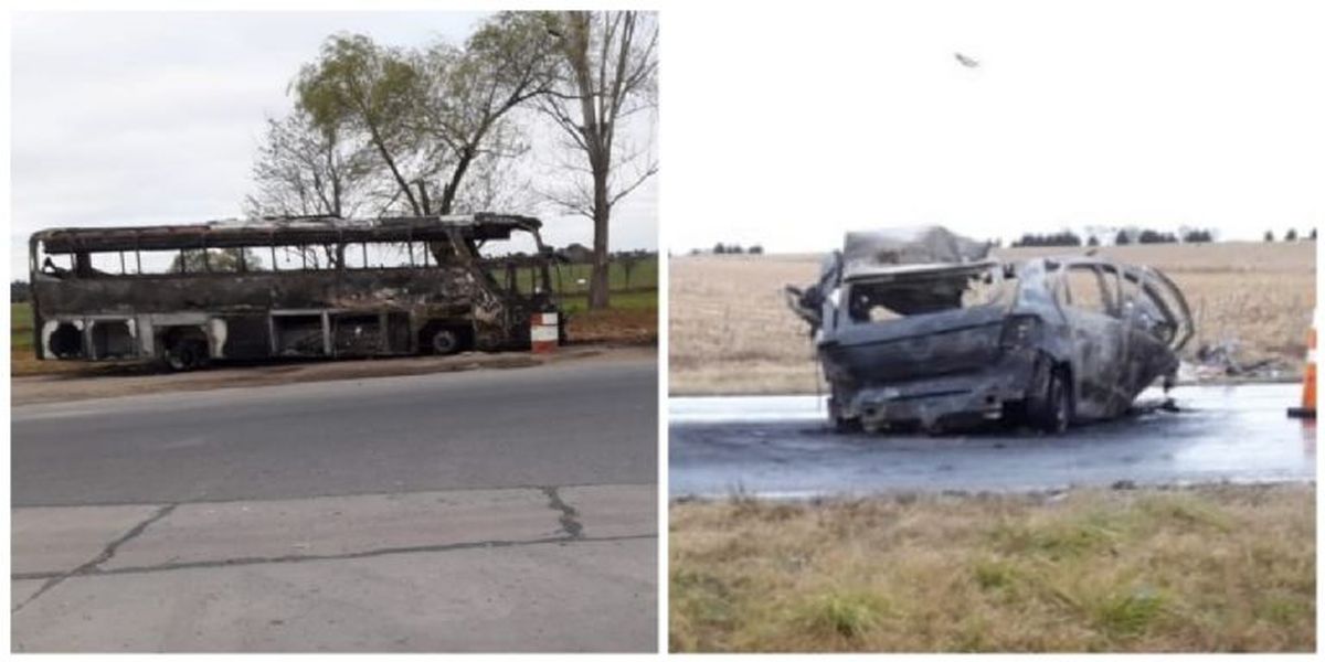 Así quedaron los vehículos tras el trágico accidente automovilístico.