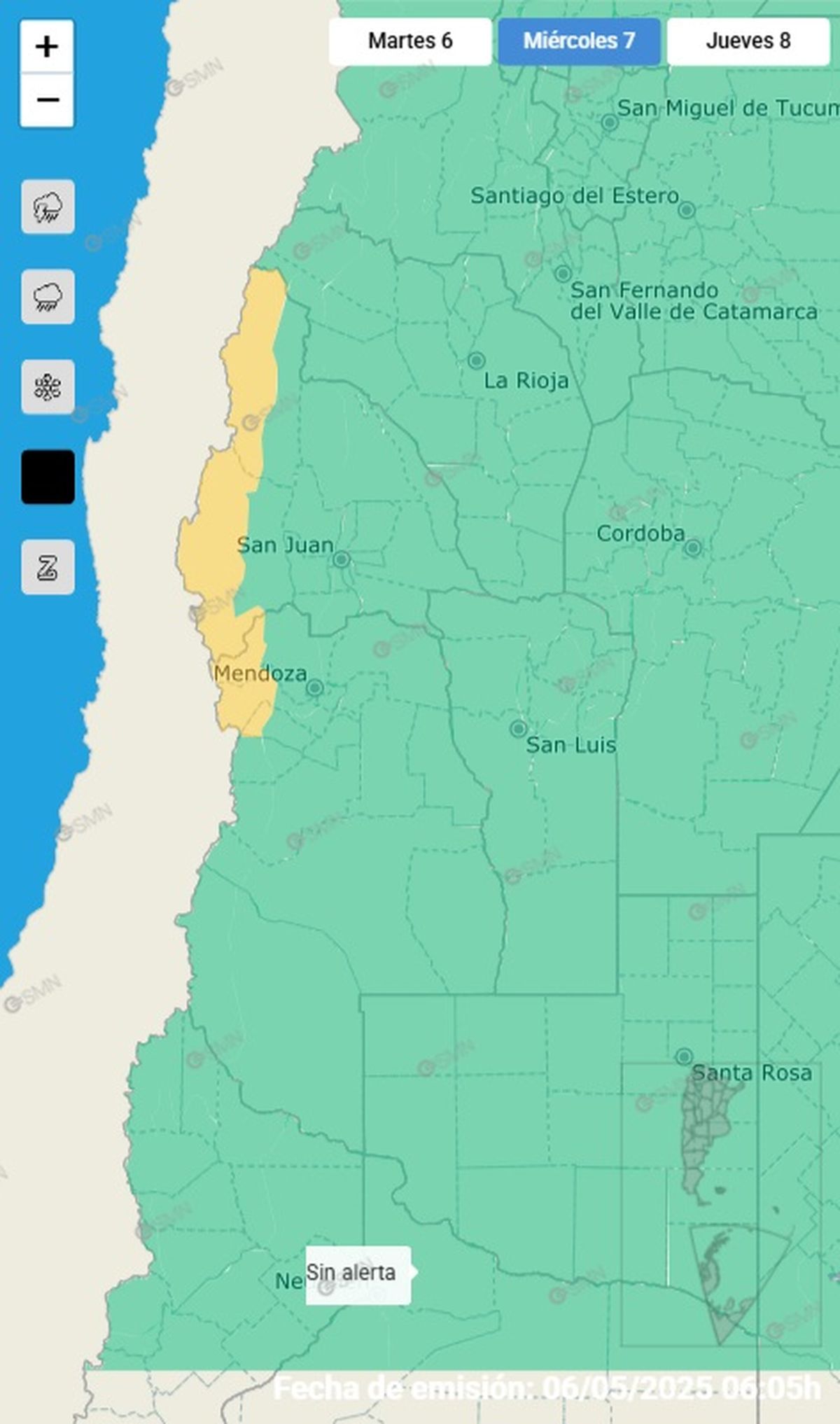 Estas son las provincias en alerta Estas son las provincias en alerta
