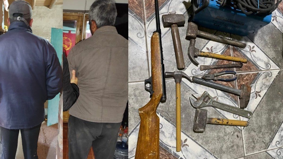 Los detenidos y elementos secuestrados de los bandidos rurales.