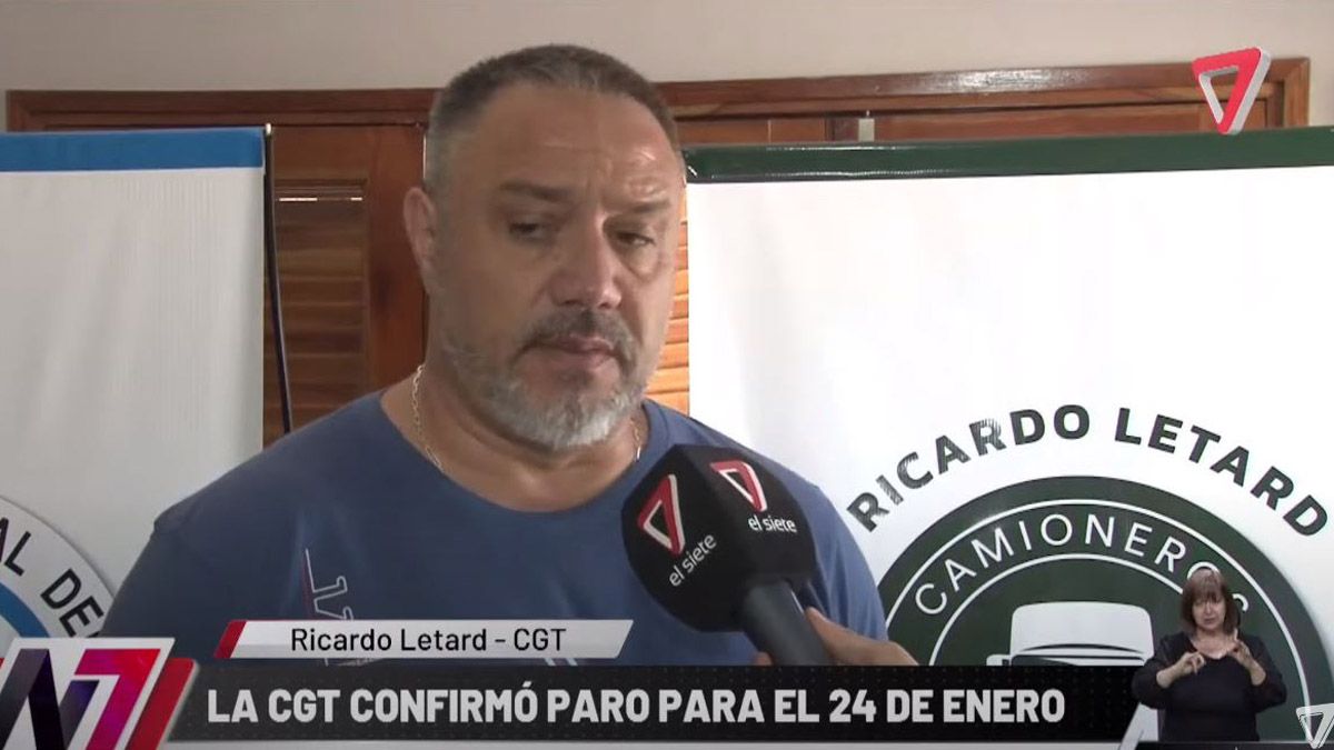 Ricardo Letard en la entrevista con Canal 7. Ricardo Letard en la entrevista con Canal 7.