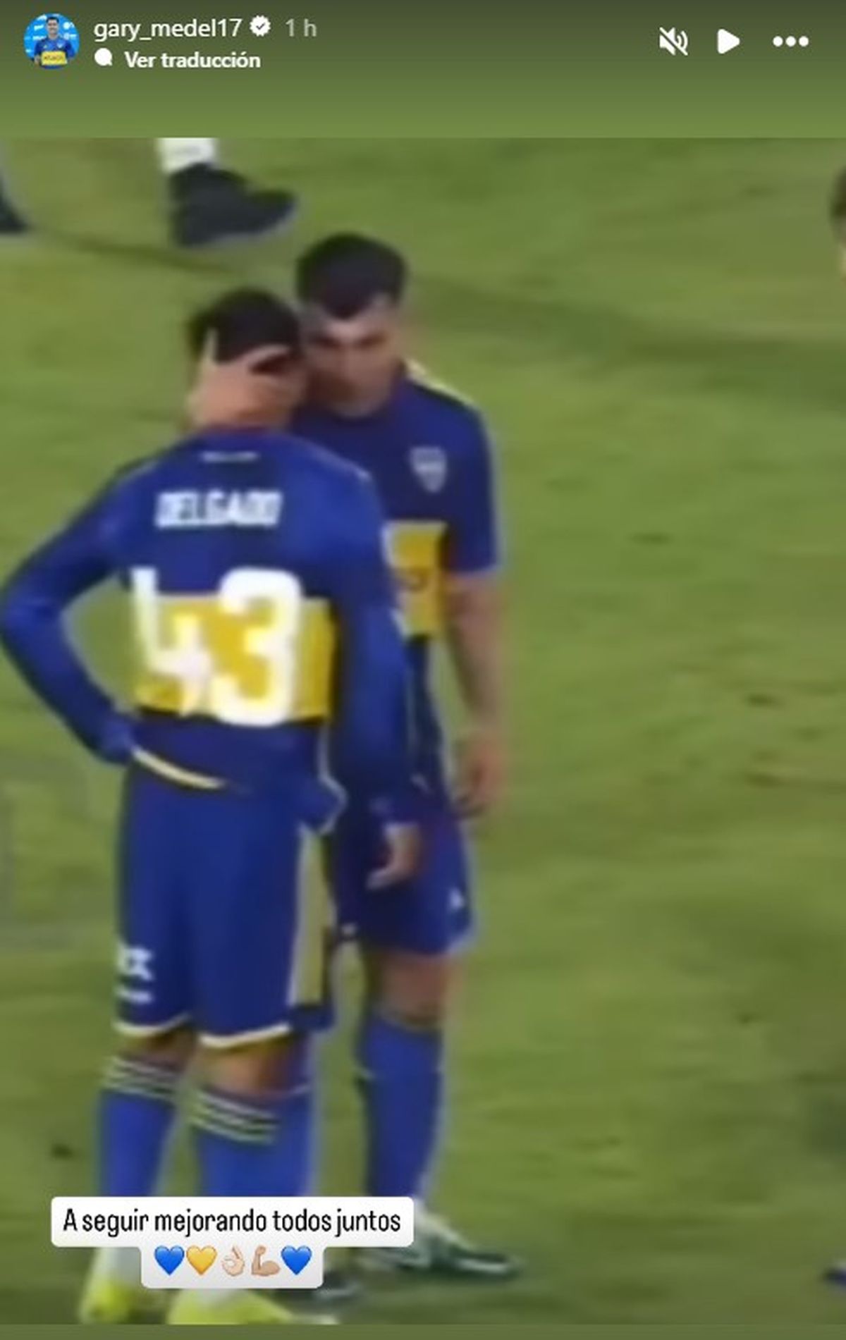 La publicación de Gary Medel tras el incidente con Milton Delgado en Boca. La publicación de Gary Medel tras el incidente con Milton Delgado en Boca.