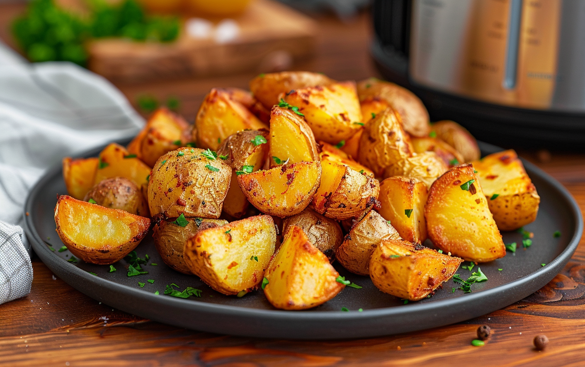 Las papas doradas son fáciles de conseguir en la freidora de aire.