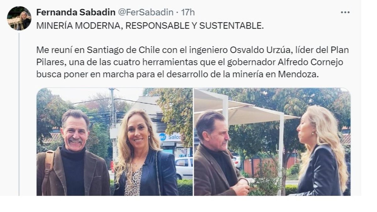 El tuit de la senadora desde Santiago. El tuit de la senadora desde Santiago.