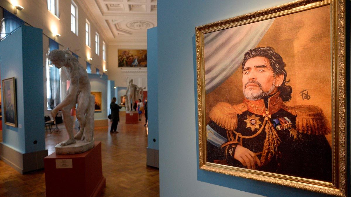 Una obra de arte con la cara de Diego.