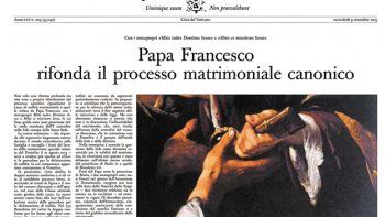 El Papa simplificó la nulidad matrimonial después de tres siglos