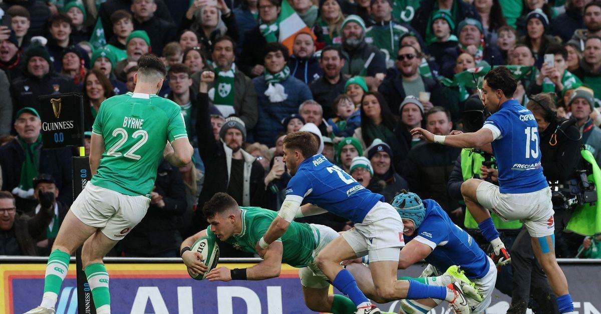 Irlanda se floreó y marcó 6 tries ante Italia para liderar el Seis Naciones Irlanda se floreó y marcó 6 tries ante Italia para liderar el Seis Naciones