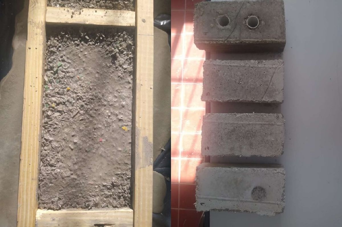 Ladrillos ecológicos hechos por los alumnos de la escuela Joaquín Lavado. Ladrillos ecológicos hechos por los alumnos de la escuela Joaquín Lavado.