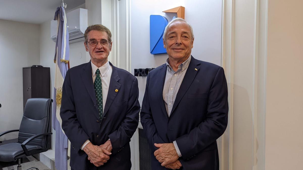 Daniel Ariosto, nuevo titular de ProMendoza, aquí junto a Alfredo Cecchi, de la Federación Económica de Mendoza.