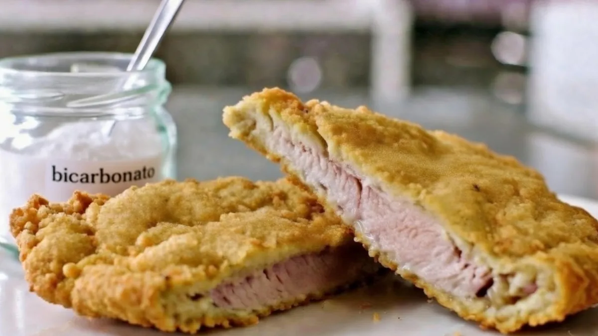 El bicarbonato no debe ser colocado en cantidad, de lo contrario, puede alterar el sabor de las milanesas. El bicarbonato no debe ser colocado en cantidad, de lo contrario, puede alterar el sabor de las milanesas. 