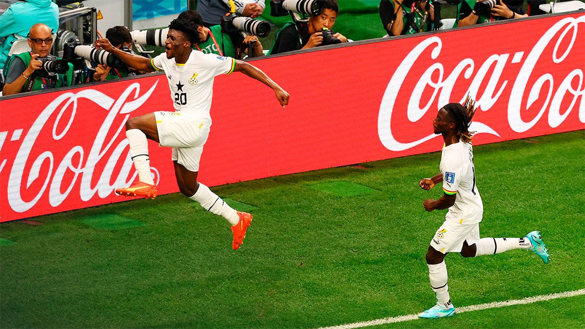Mohammed Kudus marcó el definitivo 3 a 2 de Ghana ante Corea, por el grupo H del Mundial Qatar 2022. (Fotos NA).