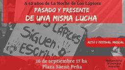 A 42 años de la Noche de los Lápices habrá un acto y festival musical en Paraná