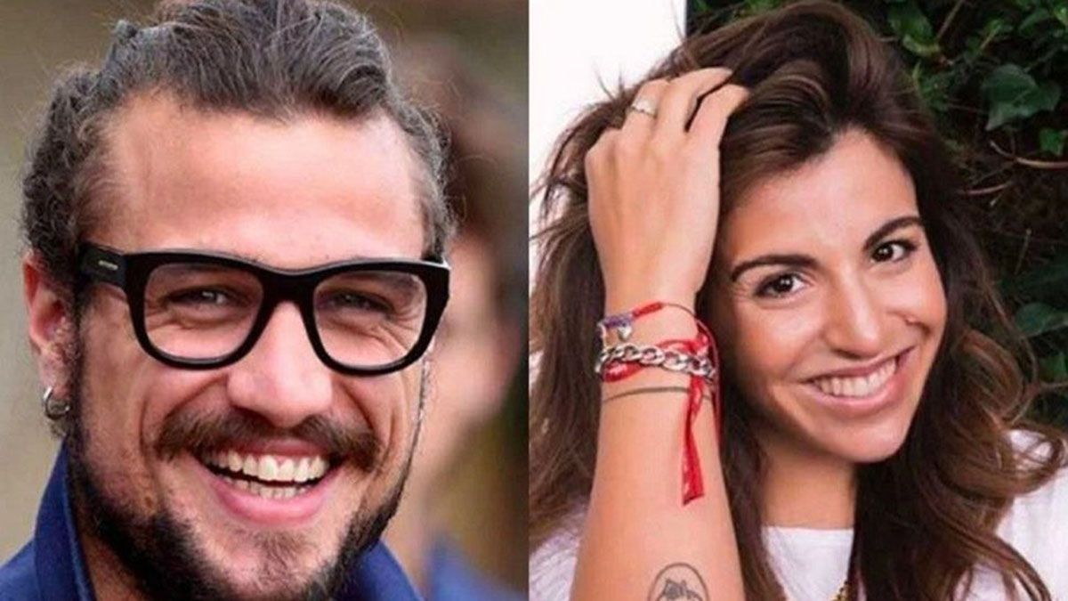 El beso de Gianina Maradona a Daniel Osvaldo